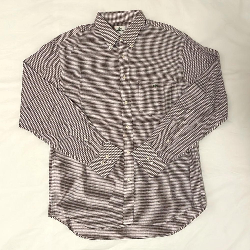LACOSTE Men’s button down dress shirt in purple